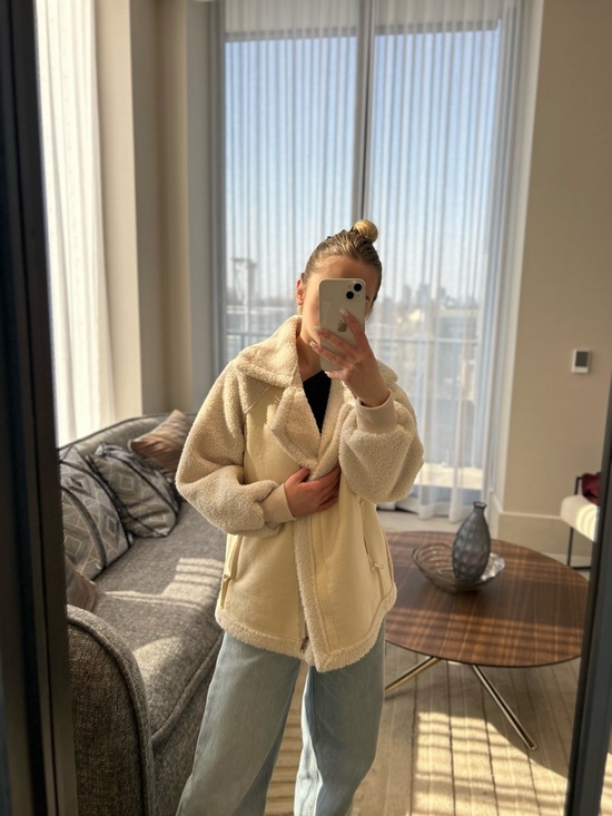 Jackets & Blazers - Women’s Cream Sherpa Jacket Coat – Cozy Layer